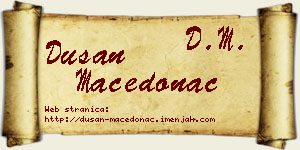 Dušan Macedonac vizit kartica